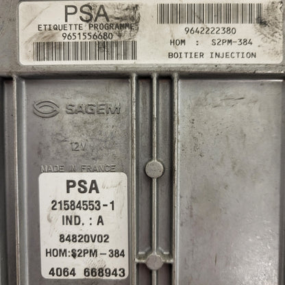 PEUGEOT CITROEN ECU / 21584553-1 / 9651556680 / 9642222380 / S2PM-384 / SAGEM