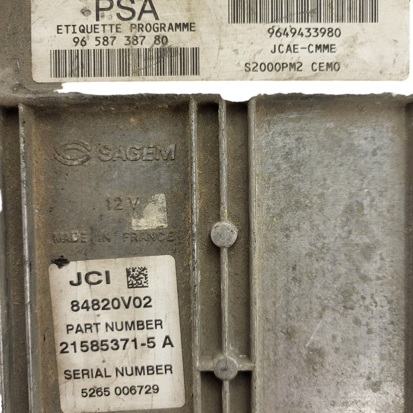 PEUGEOT CITROEN ECU / 21585371-5 21585371-5A 9658738780 9649433980 JCAE-CMME