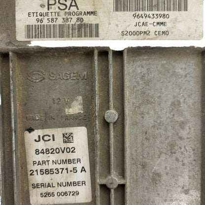 PEUGEOT CITROEN ECU / 21585371-5 21585371-5A 9658738780 9649433980 JCAE-CMME