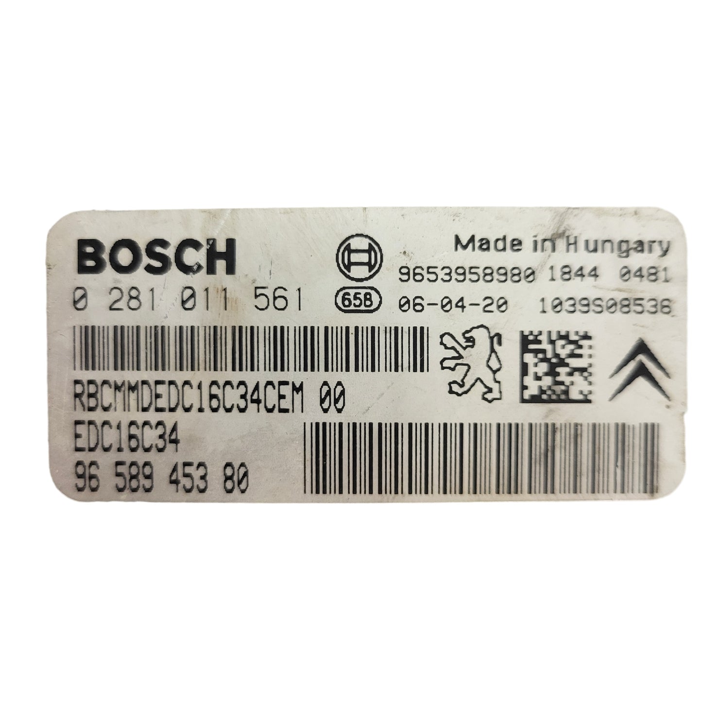 Citroen C5 ECU / 0281011561 / 9658945380 / EDC16C34 / 1039S08536 / BOSCH