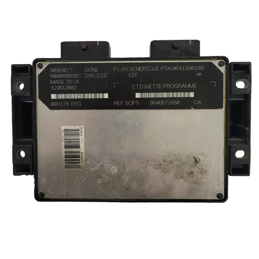 PEUGEOT 206 ECU / R04080030C / 9641390180 / 9646672880 / DWLC12 / DCN2 /