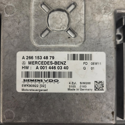 MERCEDES B W245 ECU / A2661534879 / A0014460340 / SID266 / 5WK90922 / SIEMENS