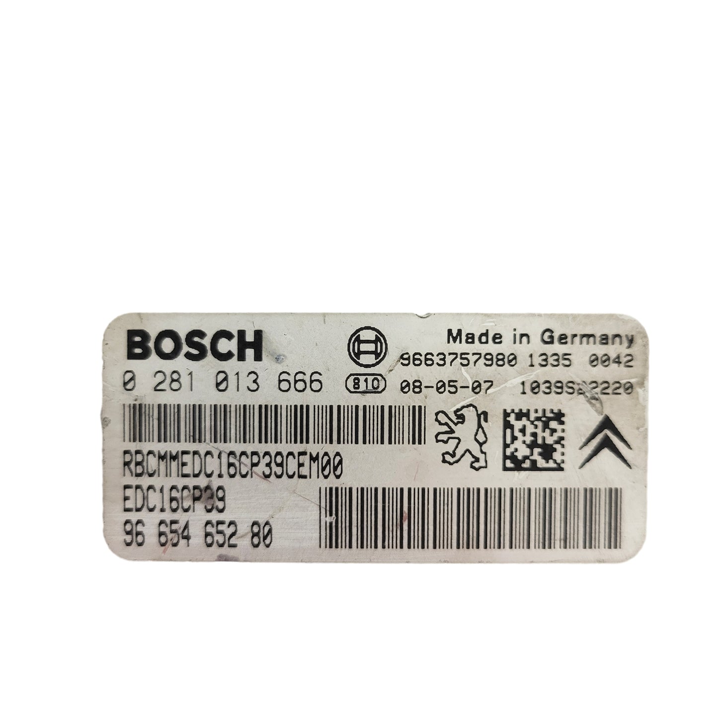 PEUGEOT CITROEN ECU / 0281013666 / EDC16CP39 / 9665465280 / BOSCH
