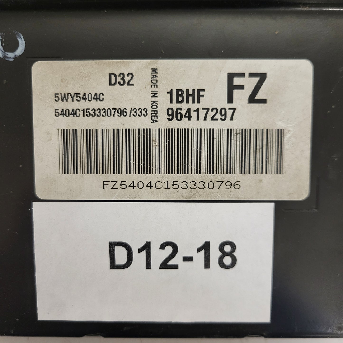 CHEVROLET MATIZ ECU / 5WY5404C / 96417297 / 1BHF / D32 / FZ