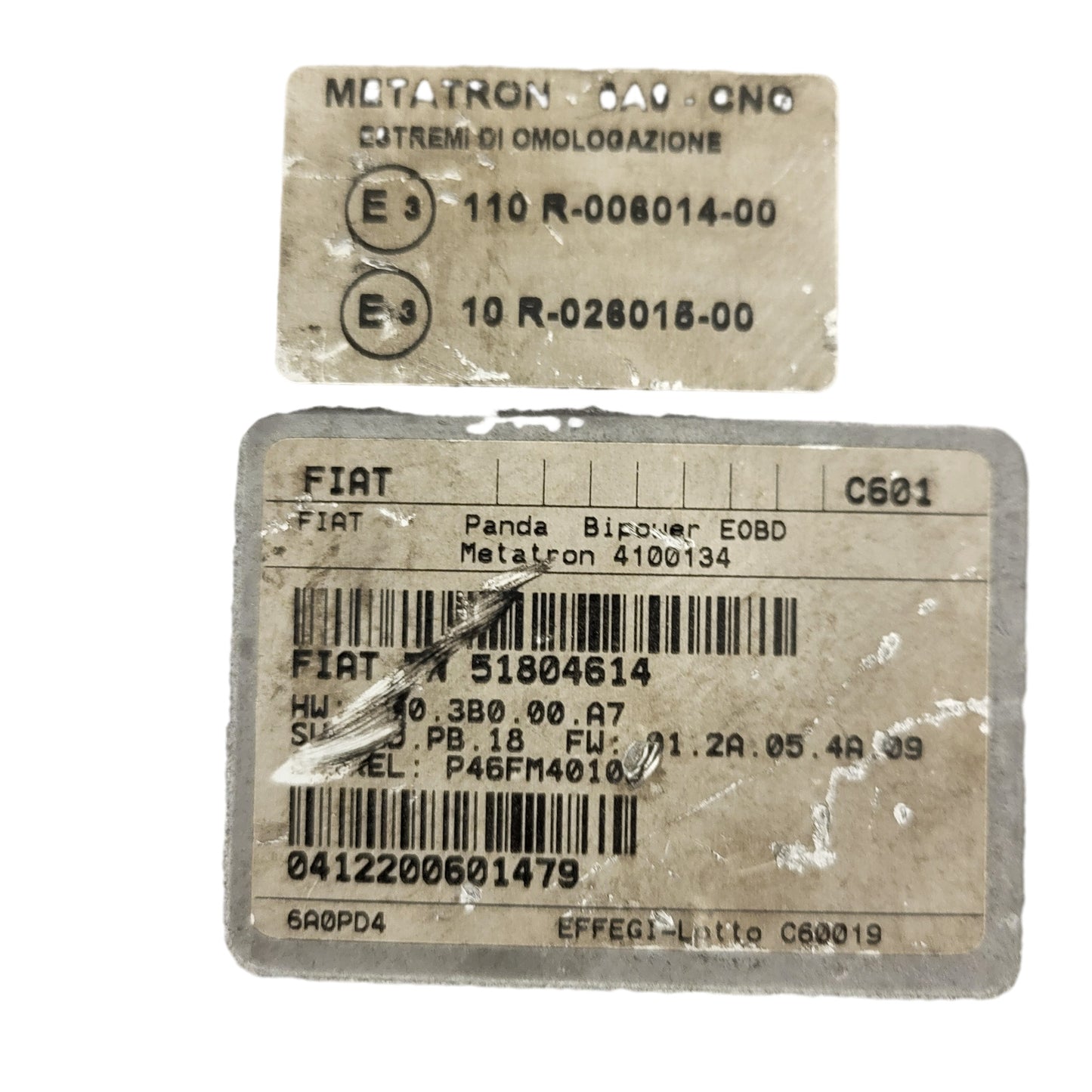 Fiat Panda BIPOWER ECU / 51804614 / 4100134 / C601 /  METATRON