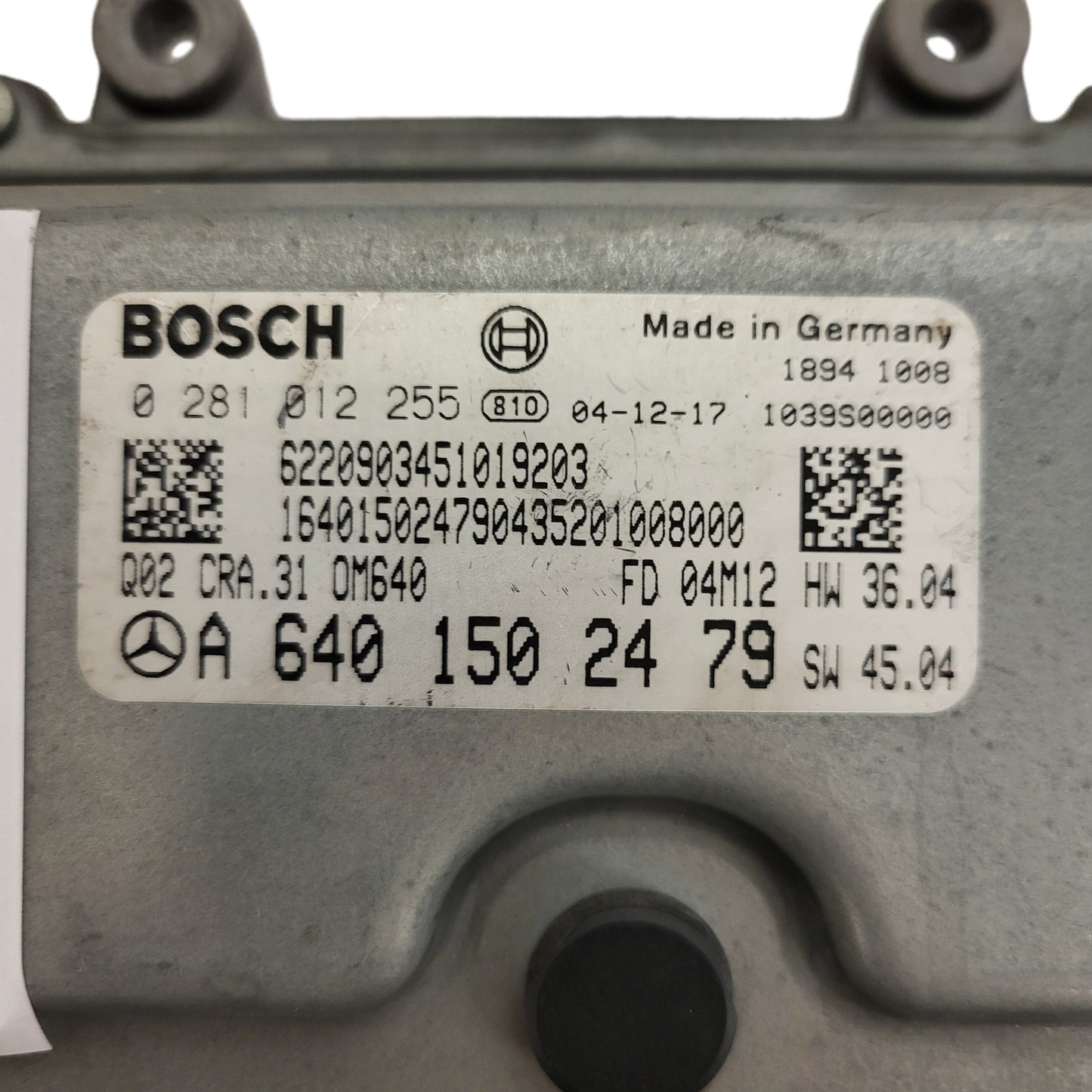 Mercedes a W169 ECU / 0281012255 / A6401502479 / CRA.31 / OM640 BOSCH
