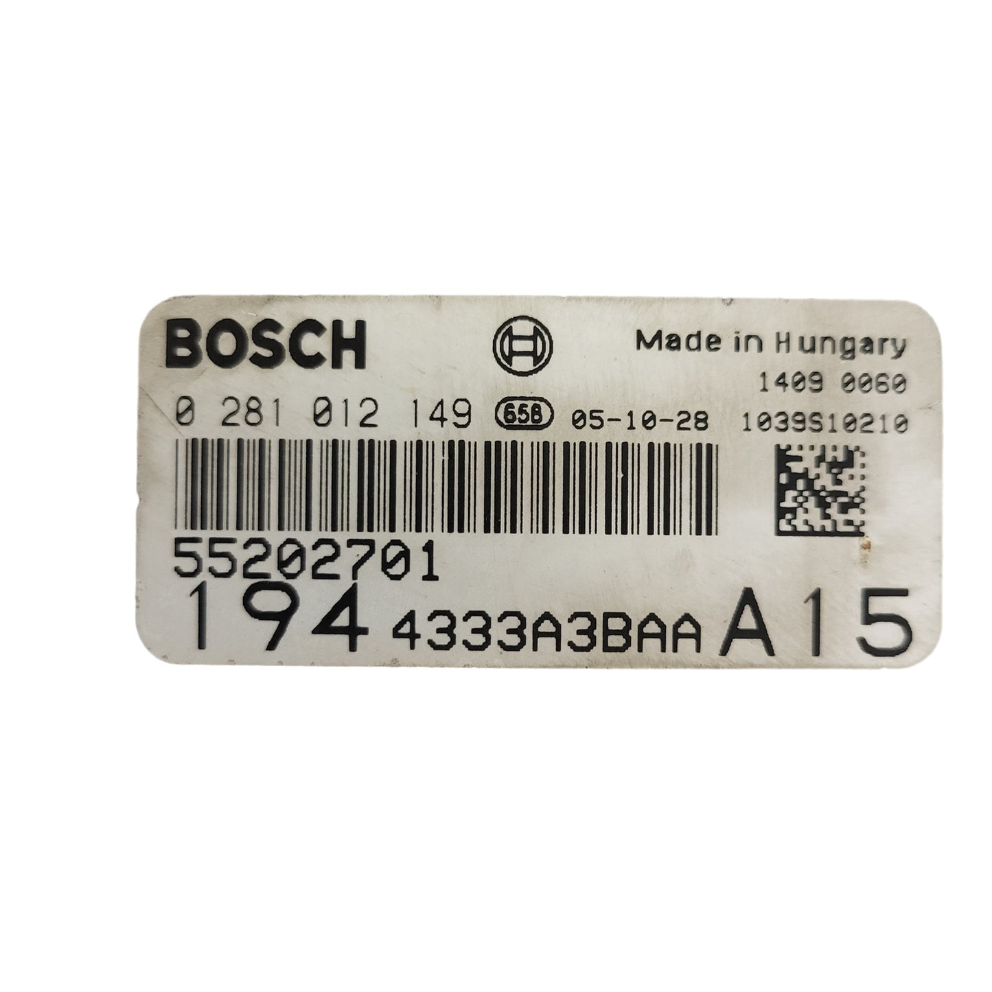 FIAT CROMA 1.9 JTDM ECU / 0281012149 / 55202701 / BOSCH