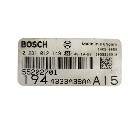FIAT CROMA 1.9 JTDM ECU / 0281012149 / 55202701 / BOSCH