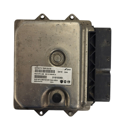 FIAT GRANDE PUNTO ECU / 51918369 / MJD 8F3.GB / HW10P / D419/ FPT