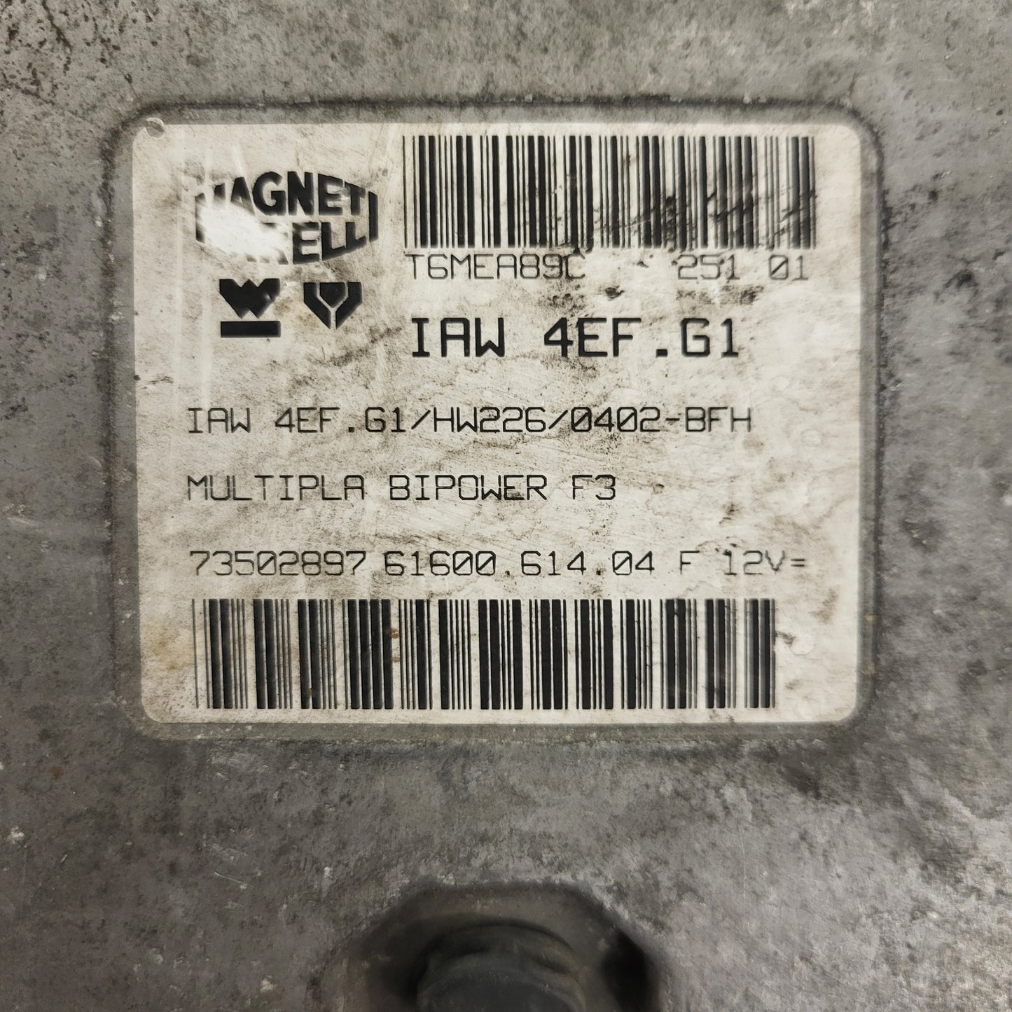 FIAT MULTIPLA BIPOWER ECU / IAW 4EF.G1 / 73502897 / HW226 / MAGNETI MARELLI