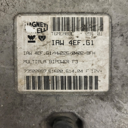 FIAT MULTIPLA BIPOWER ECU / IAW 4EF.G1 / 73502897 / HW226 / MAGNETI MARELLI