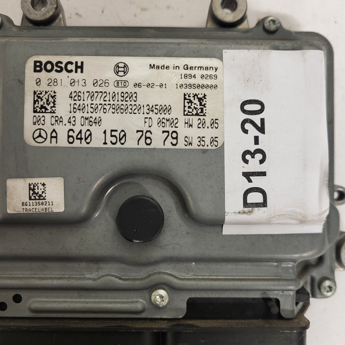 MERCEDES BENZ ECU / A6401507679 / 0281013026 / BOSCH