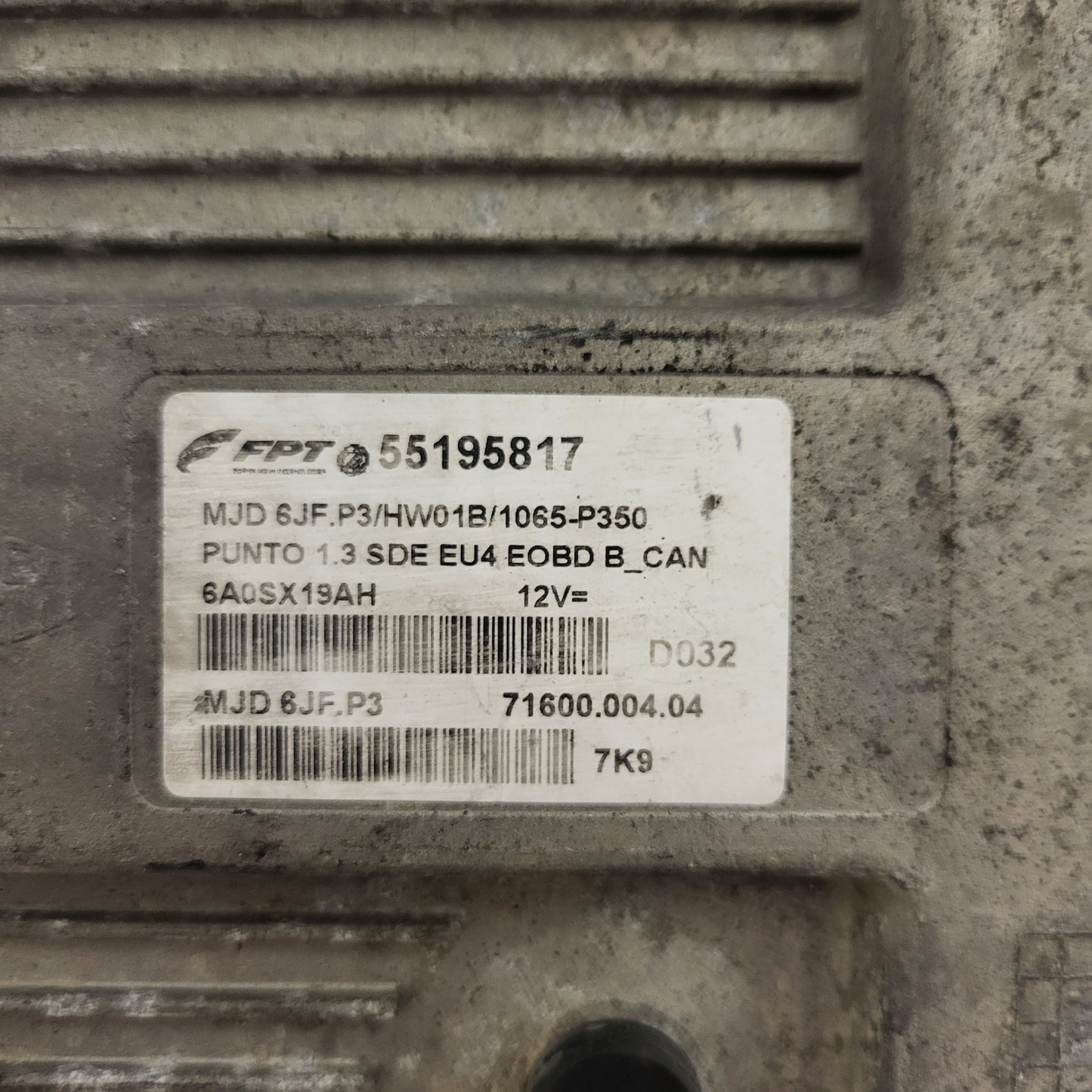 FIAT PUNTO ECU / MJD 6JF.P3 / 55195817 / HW01B / 71600.004.04 / MAGNETI MARELLI