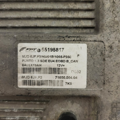 FIAT PUNTO ECU / MJD 6JF.P3 / 55195817 / HW01B / 71600.004.04 / MAGNETI MARELLI