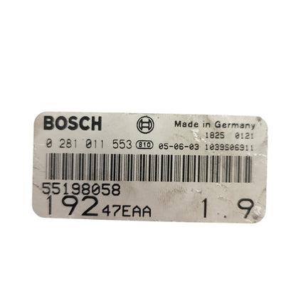 Fiat STILO ECU / 0281011553 / 55198058 / 19247EAA / BOSCH