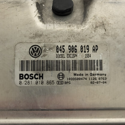 VW GOLF POLO ECU / 045906019AP / 0281010865 / EDC15P+ / BOSCH - D14-24 - 2