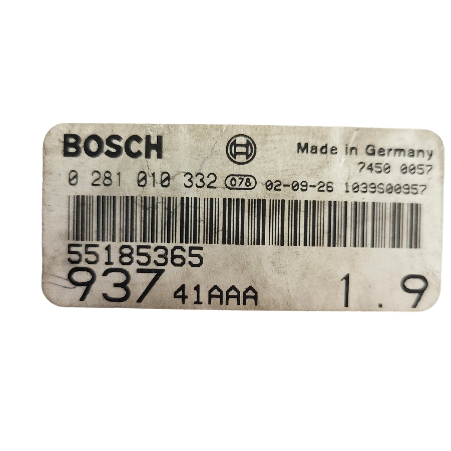 ALFA 147 ECU / 0281010332 / 55185365 / BOSCH