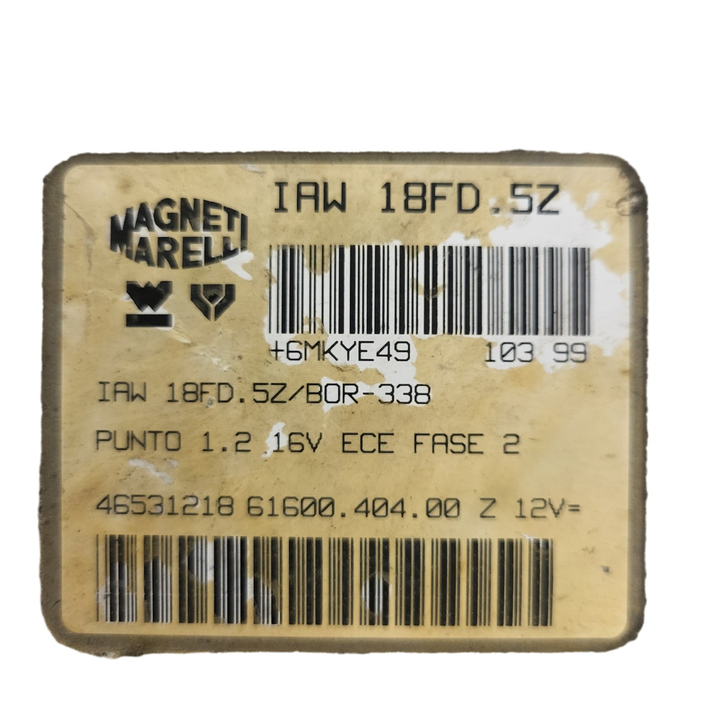 Fiat Punto 1.2 16V ECU / IAW 18FD.5Z / 46531218 / 61600.404.00 / MAGNETI MARELLI