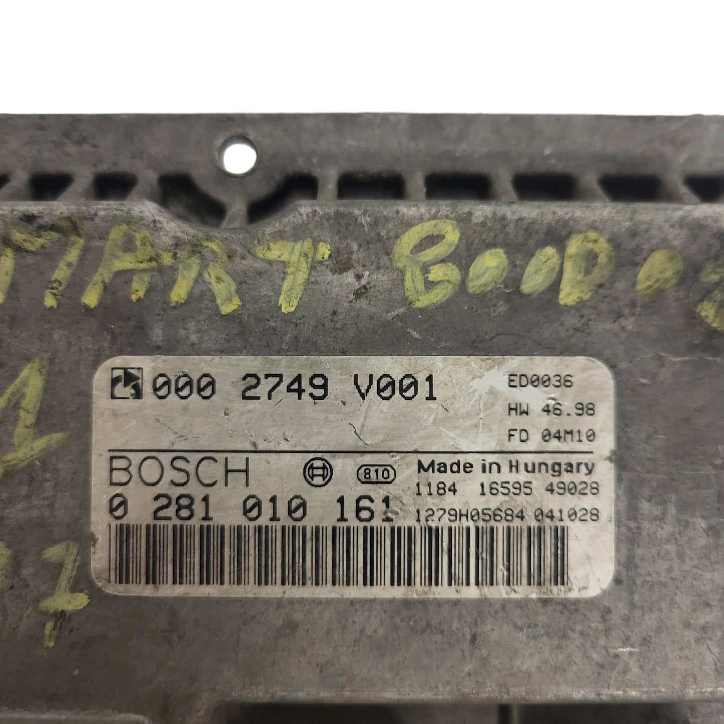 SMART FORTWO ECU / 0281010161 / 0002749V001 / BOSCH