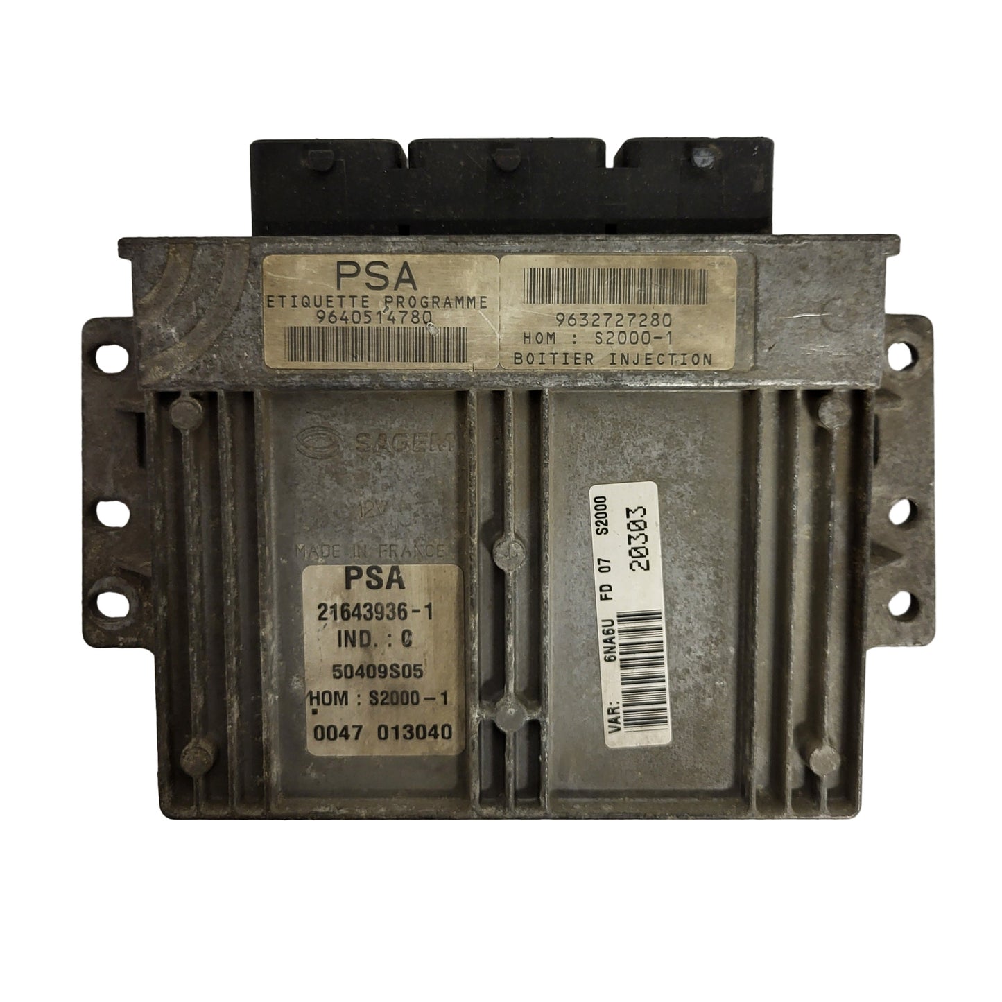 Citroen Xsara 1.8 ECU / 9640514780 / 21643936-1 / S2000-1 / 9632727280 / SAGEM