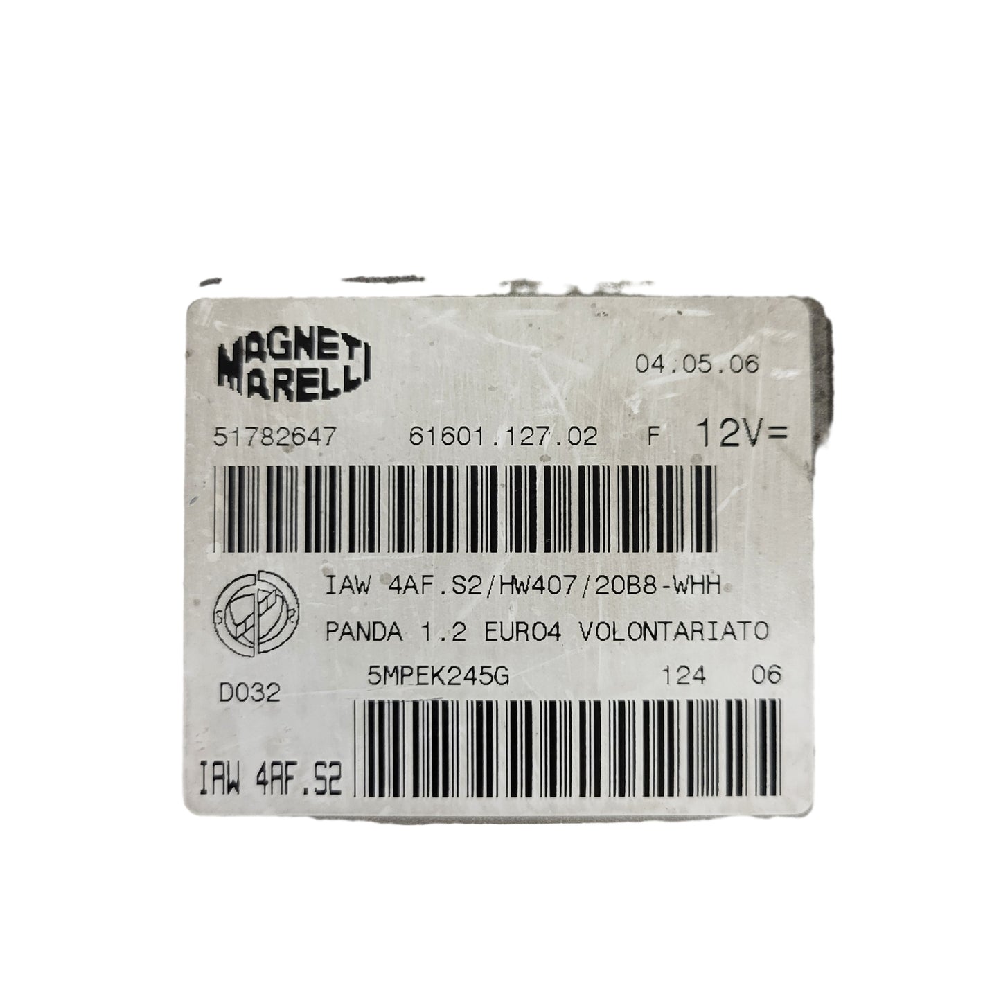 FIAT PANDA 1.2 ECU / 51782647 / IAW 4AF.S2 / HW407 / 61601.127.02