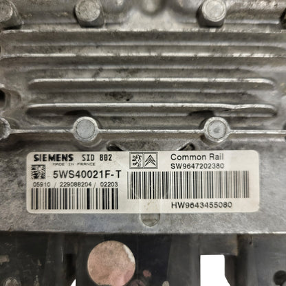 Peugeot Citroen ECU / 5WS40021F-T / SW9647202380 / HW9643455080 SID802