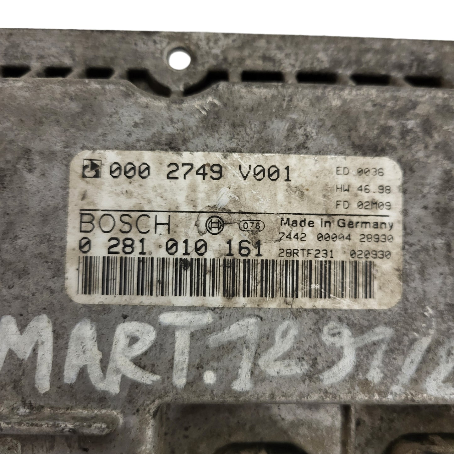 SMART FORTWO ECU / 0281010161 / 0002749V001 / BOSCH