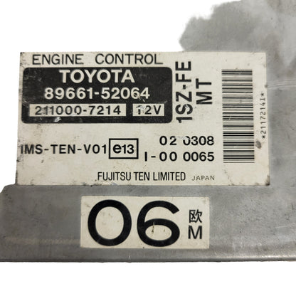 TOYOTA YARIS ECU / 89661-52064 / 211000-7214 / 1SZ-FE / FUJITSU