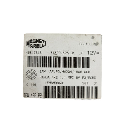 FIAT PANDA 1.1 ECU / 46817813 / IAW 4AF.P2 / 61600.625.01 / HW204 / MAGNETI MARELLI