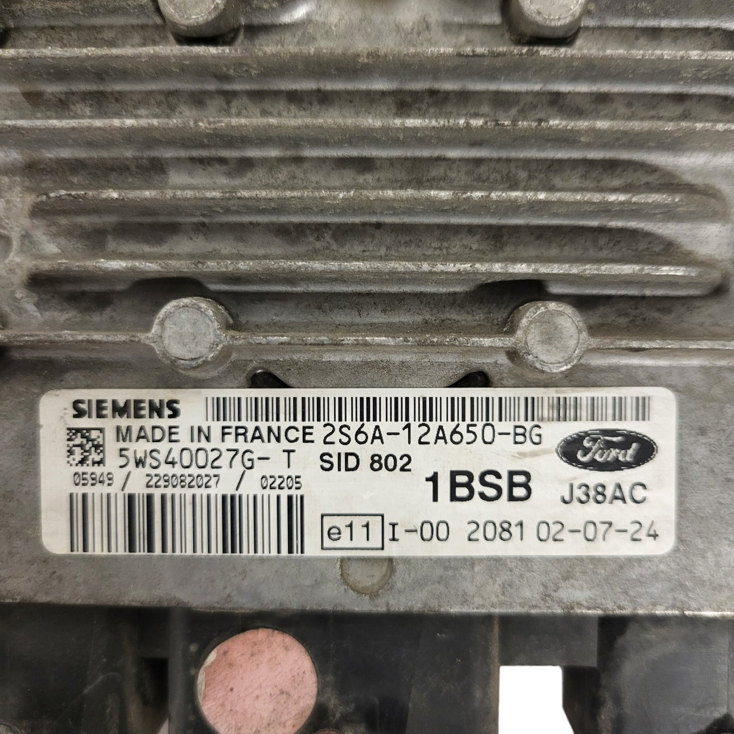 FORD FIESTA ECU / 2S6A-12A650-BG / 5WS40027G-T / 1BSB / SID802 / SIEMENS