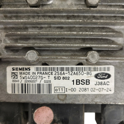 FORD FIESTA ECU / 2S6A-12A650-BG / 5WS40027G-T / 1BSB / SID802 / SIEMENS