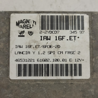 LANCIA YPSILON 1.2 ECU / IAW 16F.ET / 46531221 / 61602.108.01 / MAGNETI MARELLI - D20-20 - 2