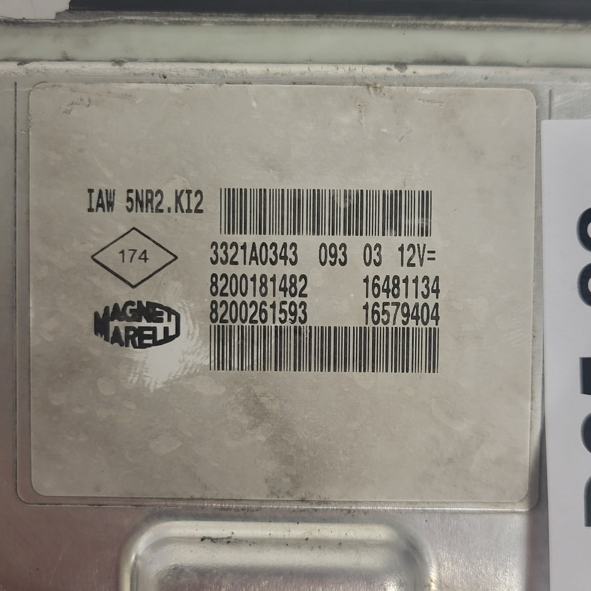 RENAULT KANGOO 1.2 ECU / IAW 5NR2.KI2 / 8200181482 / 8200261593 MAGNETI MARELLI - D25-22 - 2