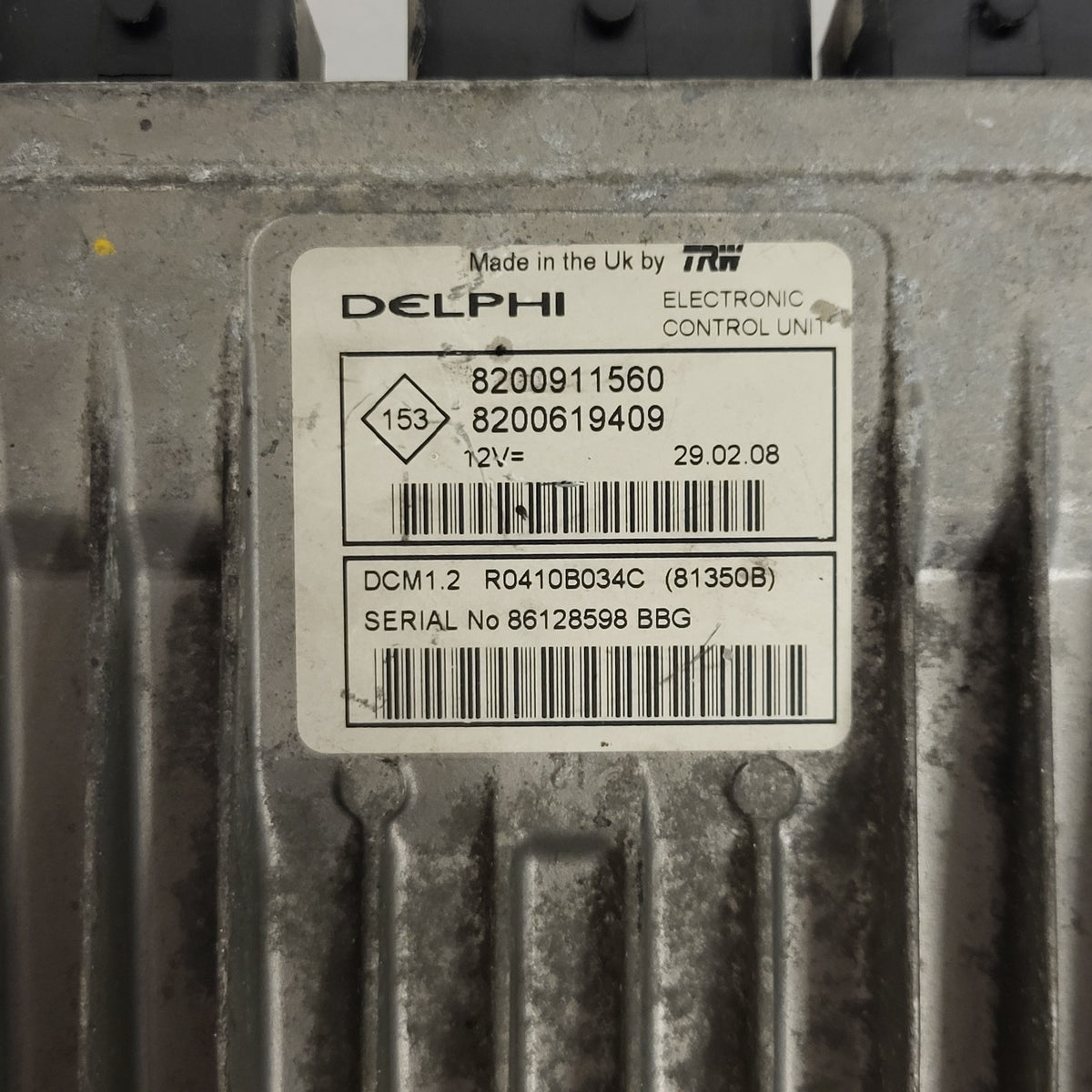 Renault ECU / 8200911560 / 8200619409 / R0410B034C / DCM1.2 / DELPHI - D26-05 - 2