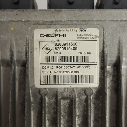 Renault ECU / 8200911560 / 8200619409 / R0410B034C / DCM1.2 / DELPHI - D26-05 - 2