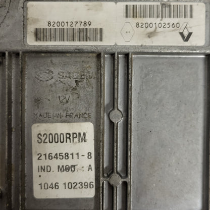 RENAULT ECU / S2000RPM / 8200127789 / 8200102560 / 21645811-8 / SAGEM - D26-13 - 2