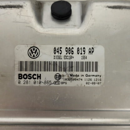 VW GOLF POLO ECU / 045906019AP / 0281010865 / EDC15P+ / BOSCH - D26-19 - 2