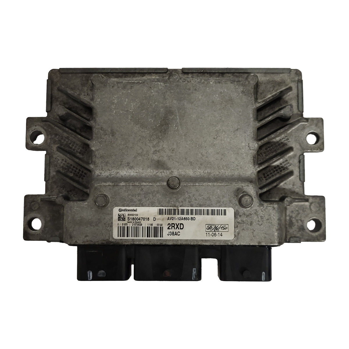 FORD FIESTA ECU / AV21-12A650-BD / S180047018D / 2RXD / J38AC EMS2102 S180047018 - D26-21 - 1
