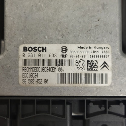 Peugeot Citroen ECU / 0281011633 / 9658945280 / EDC16C34 / 9653958980 / BOSCH - D27-03 - 2