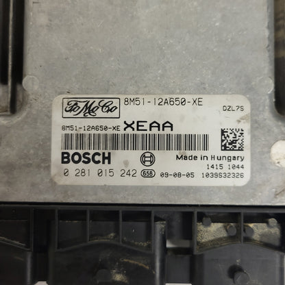 FORD FOCUS ECU / 8M51-12A650-XE / 0281015242 / XEAA / DZL7S / BOSCH - D27-04 - 2