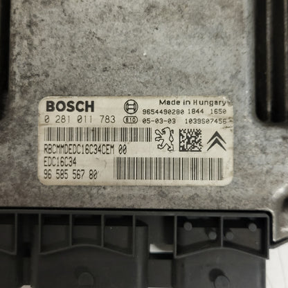 Peugeot Citroen ECU / 0281011783 / 9658556780 / EDC16C34 / 9654490280 / BOSCH - D27-08 - 2