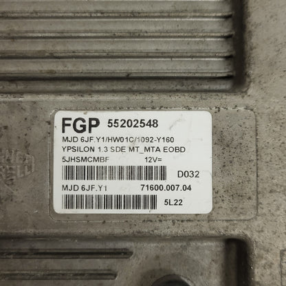 LANCIA Y YPSILON ECU / MJD 6JF.Y1 / 55202548 / HW01C / 71600.007.04 - D27-18 - 2
