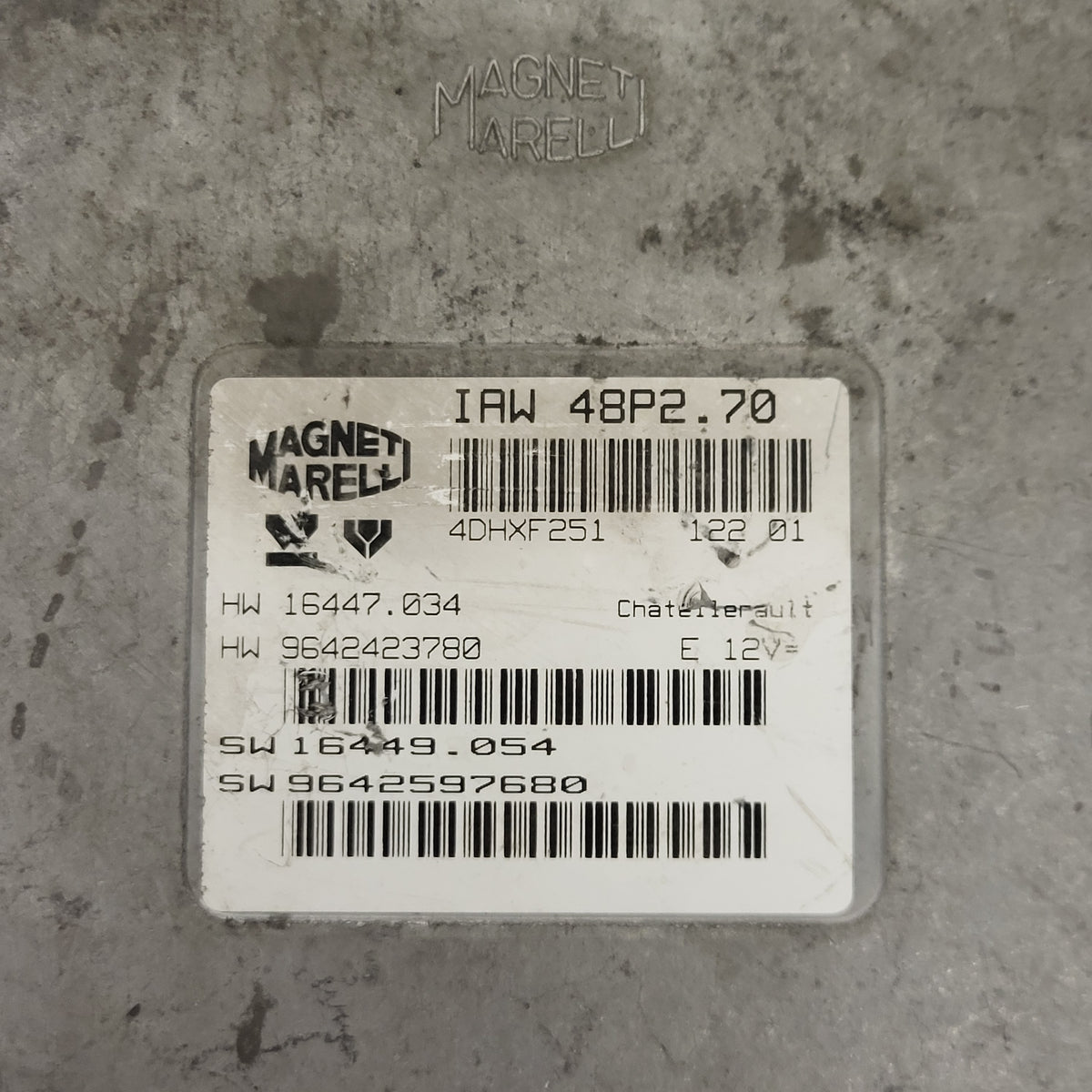 PEUGEOT 206 ECU / IAW 48P2.70 / 9642597680 / 9642423780 / MAGNETI MARELLI - D28-01 - 2