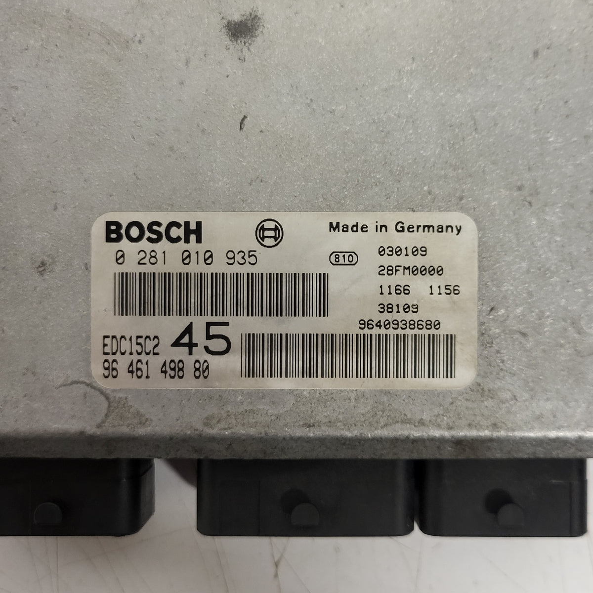 PEUGEOT 307 ECU / 0281010935 / EDC15C2 / 9646149880 / 9640938680 / BOSCH - D28-05 - 2