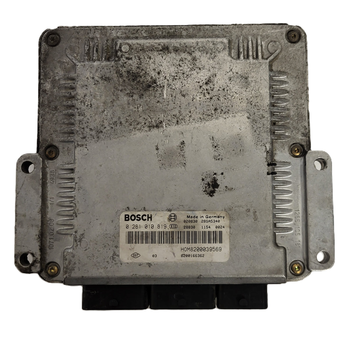 RENAULT ECU / 0281010819 / HOM8200039569 / 8200166362 / BOSCH - D28-06 - 1