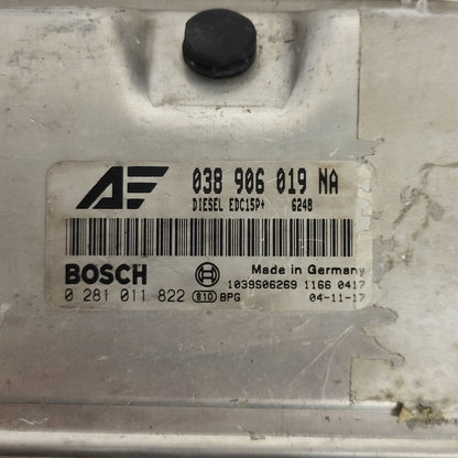 VW SHARAN ECU / 038906019NA / 0281011822 / EDC15P+ / BOSCH - D28-18 - 2
