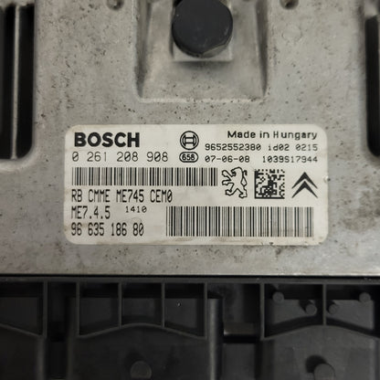 CITROEN PEUGEOT ECU / 0261208908 / ME7.4.5 / 9663518680 / 9652552380 / ME745 - D28-19 - 2
