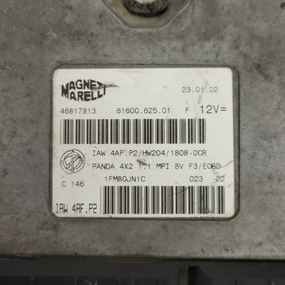 FIAT PANDA 1.1 ECU / 46817813 / IAW 4AF.P2 / 61600.625.01 / HW204 / MAGNETI - D28-22 - 2