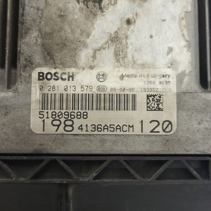 FIAT BRAVO ECU / 0281013579 / 51809688 / 0 281 013 579 / BOSCH - D29-10 - 2