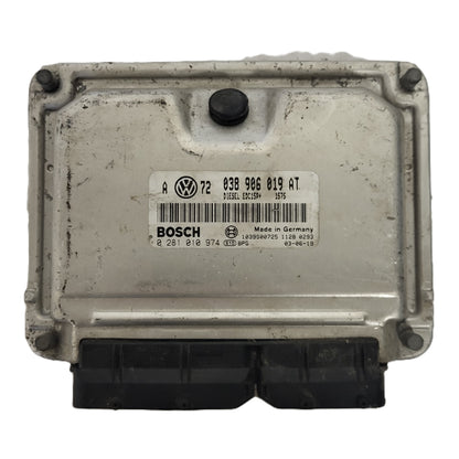 VW GOLF 4 TDI ECU / 038906019AT / 0281010974 / EDC15P+ / BOSCH - D29-12 - 1